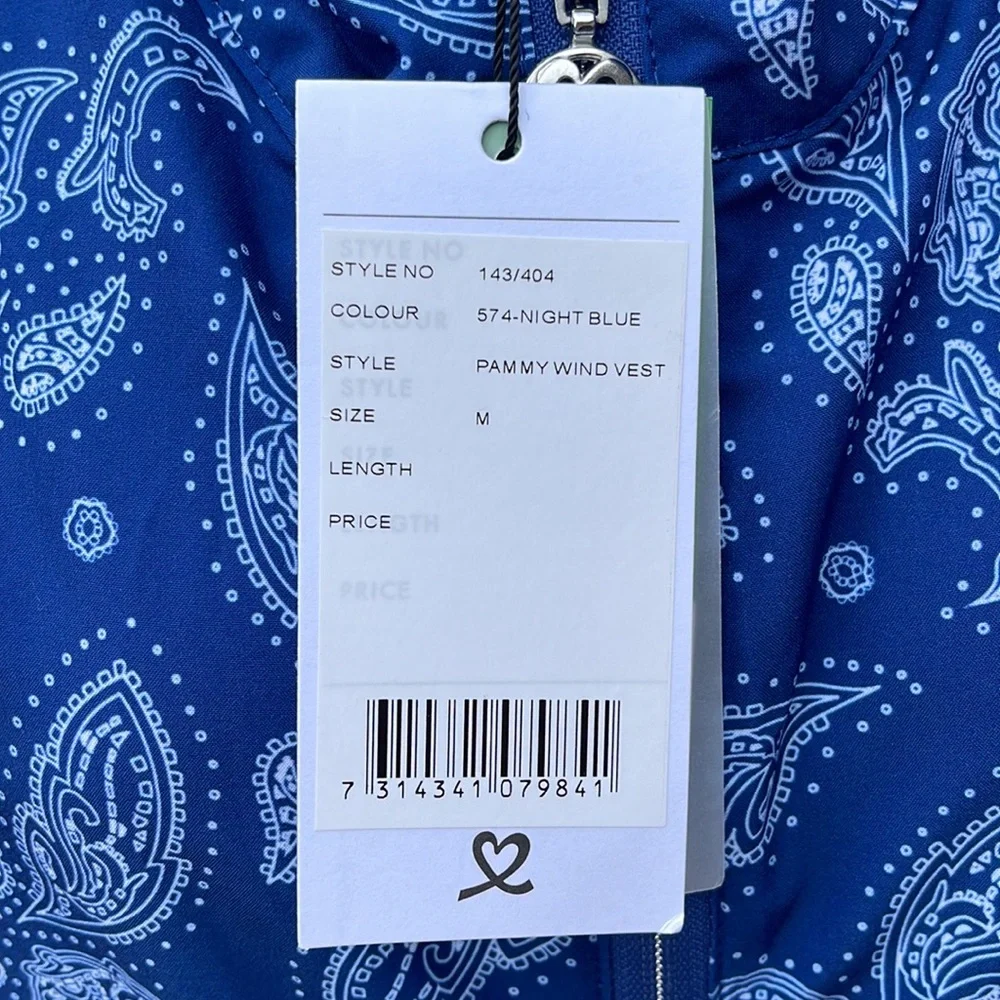 Daily Sports Sweden Golf Zippered  Wind Vest NWT's Retail $140 - Paisley- Sz Med